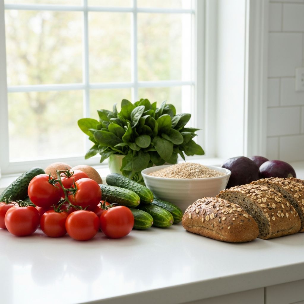 Fresh healthy foods and meal preparation